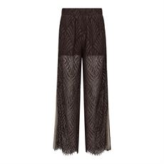 CO`COUTURE BUKSER, LETICC LACE PANEL PANT, DARK BROWN